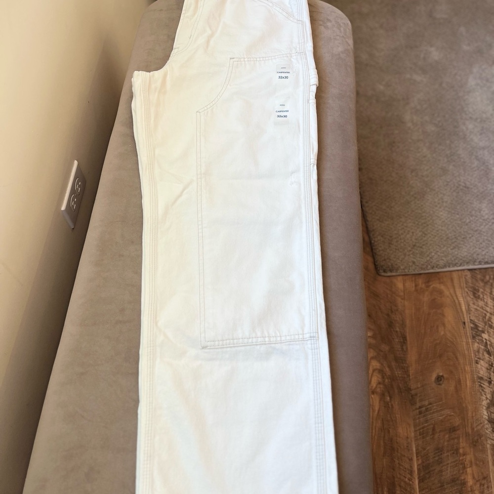 Aeropostale White Carpenter/Painter Pants for Men 32 X 30